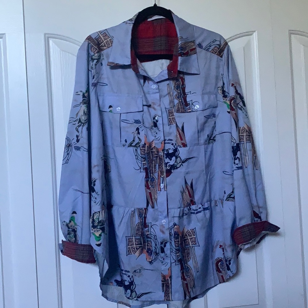 Misslook Collared Blouse 3/4 Sleeve Shirt 4XL